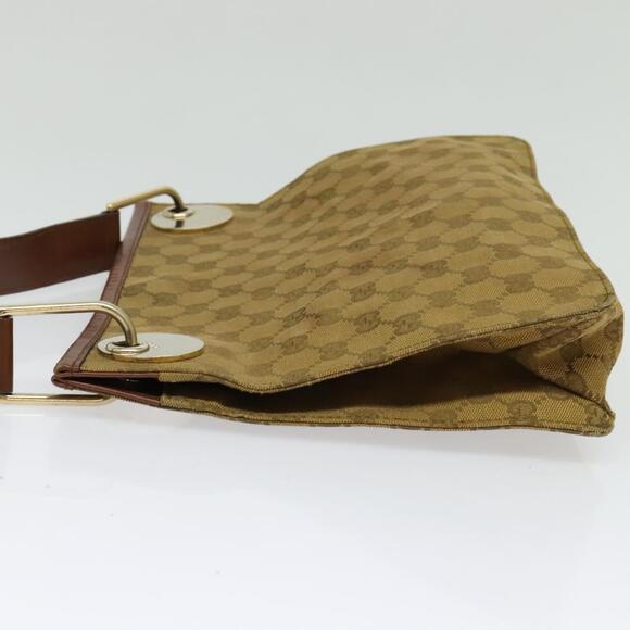 GUCCI GG Canvas Shoulder Bag Beige Gold - Picture 4 of 12